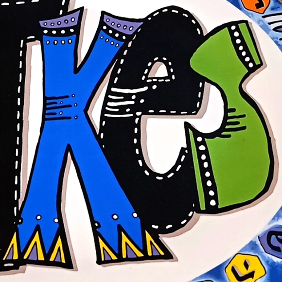 "LATKES" Appetizer Serving Platter. By, Jessica Sporn 2015. Beautiful Colors. - Picture 12 of 15